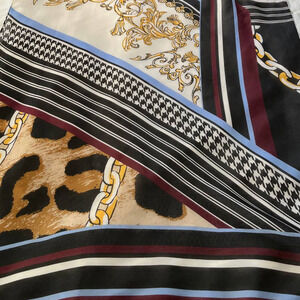 INC International Concepts Houndstooth Chain Filigree Stripes Scarf